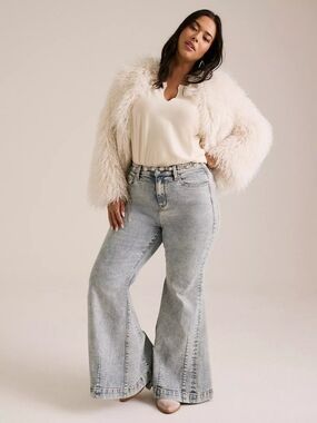 Torrid Festi Sky High Super Flare Glitter Jeans